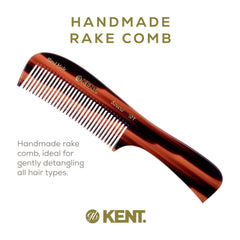 Kent handmade cellulose acetate saw-cut teeth for smooth, snag-free styling.