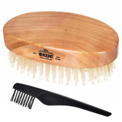 Kent MC4 travel brush for on-the-go beard grooming with firm bristles