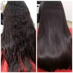 KERA FRUIT Cirugía Capilar close-up of smooth, manageable hair after treatment.