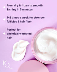 Keranique Hair Mask application routine shows nourishing treatment for smoother strands.