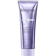 Kérastase Blond Absolu Cicaflash bottle highlights hydrating, color-safe conditioner for damaged blonde hair.