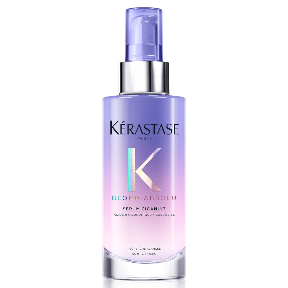 KERASTASE Blond Absolu Cicanuit serum bottle at night providing overnight hydration