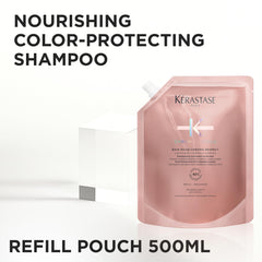 KÉRASTASE refill pouch close-up highlighting eco-friendly packaging and ease