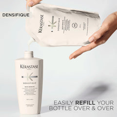 Kérastase Densifique hyaluronic acid illustration indicates hydration support.