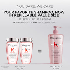 KÉRASTASE back label showing ingredient list and usage instructions benefit clarity