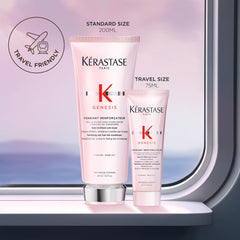 Kérastase Genesis Renforcateur bottle close-up showcases lightweight detangling