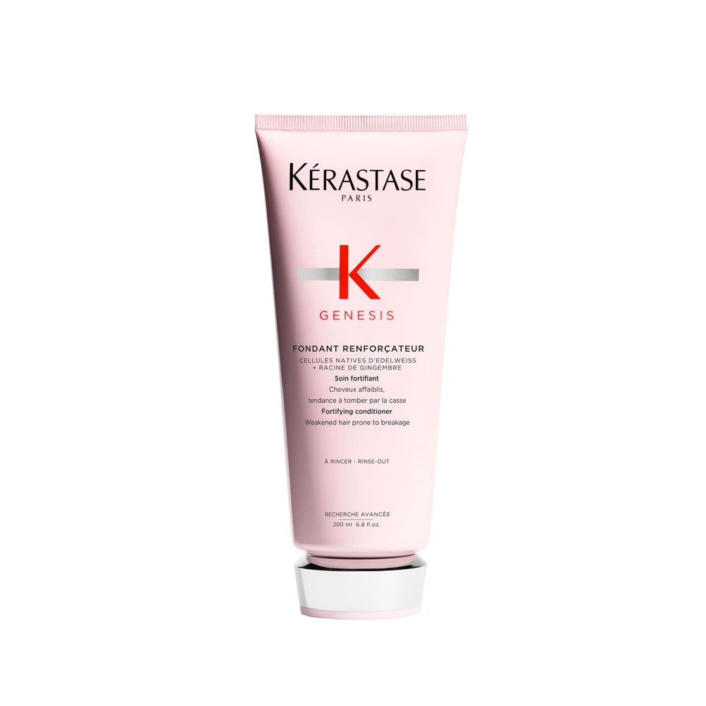 KÉRASTASE Genesis Fondant Renforcateur bottle shows lightweight conditioning that detangles and adds shine.