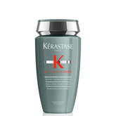 Kerastase Genesis Homme shampoo bottle showing thickening formula for stronger hair.