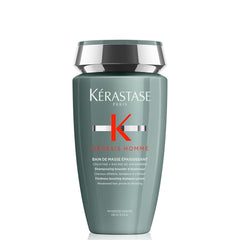 Kerastase Genesis Homme shampoo bottle showing thickening formula for stronger hair.
