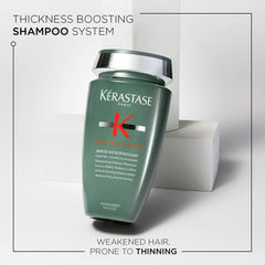 Kerastase Genesis Homme shampoo lather shows cleansing action on hair.