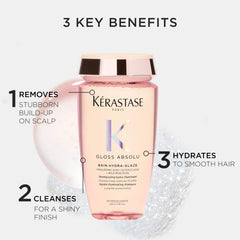 Kerastase Gloss Absolu foamy lather close-up for thorough cleansing.