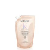 KÉRASTASE Gloss Absolu shampoo bottle closeup for glossy, frizz-controlled styling.