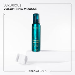 Kerastase Mousse Bouffante close-up shows plumping action for fuller roots and moveable body.