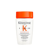 Kérastase Nutritive Bain Satin Riche bottle pouring rich shampoo for luxurious cleansing