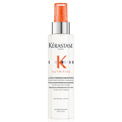 KÉRASTASE Nutritive Heat Protecting Spray bottle protects hair from heat while hydrating