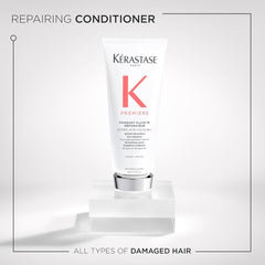 KÉRASTASE Premiere citrus-acid ingredient close-up demonstrates calcium buildup removal for smoother strands.