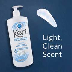 Keri Original Lotion pump application demonstrates smooth, non-greasy spread.