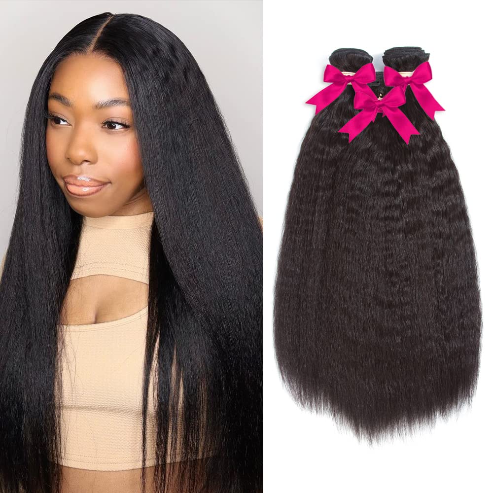 Kerriana kinky straight bundle 20 inch blends naturally with hair for seamless extensions.