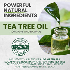 KESMEDIK Tea Tree Shampoo closeup — rich lather and tingling sensation for fresh scalp