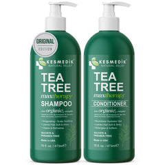 KESMEDIK Tea Tree Shampoo bottle — invigorating cleanse for oily scalp and refreshed feel