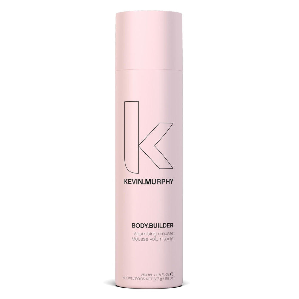 KEVIN.MURPHY BODY.BUILDER bottle closeup shows weightless volume potential and premium design.