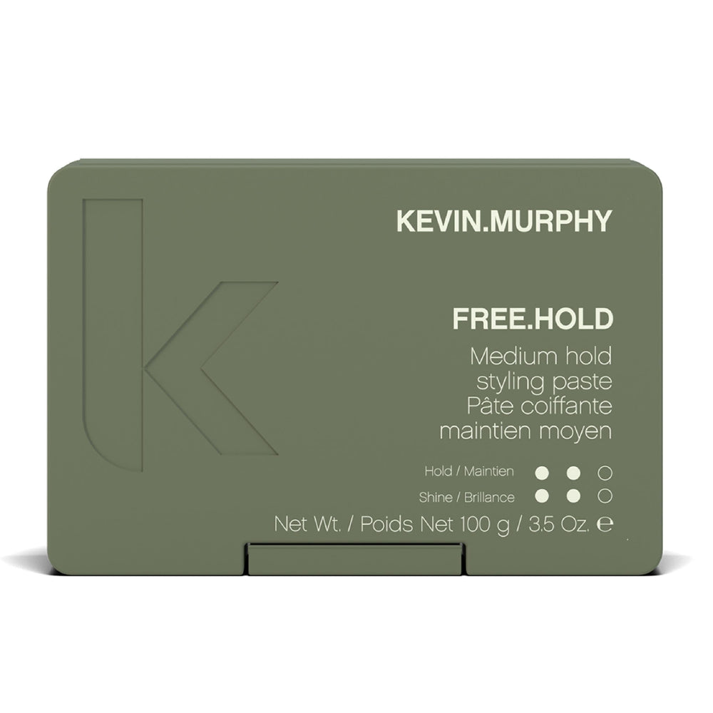 KEVIN.MURPHY FREE.HOLD jar close-up showing flexible medium hold and natural shine