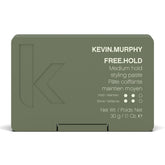KEVIN.MURPHY FREE.HOLD jar close-up showing creamy paste for flexible hold and natural shine.