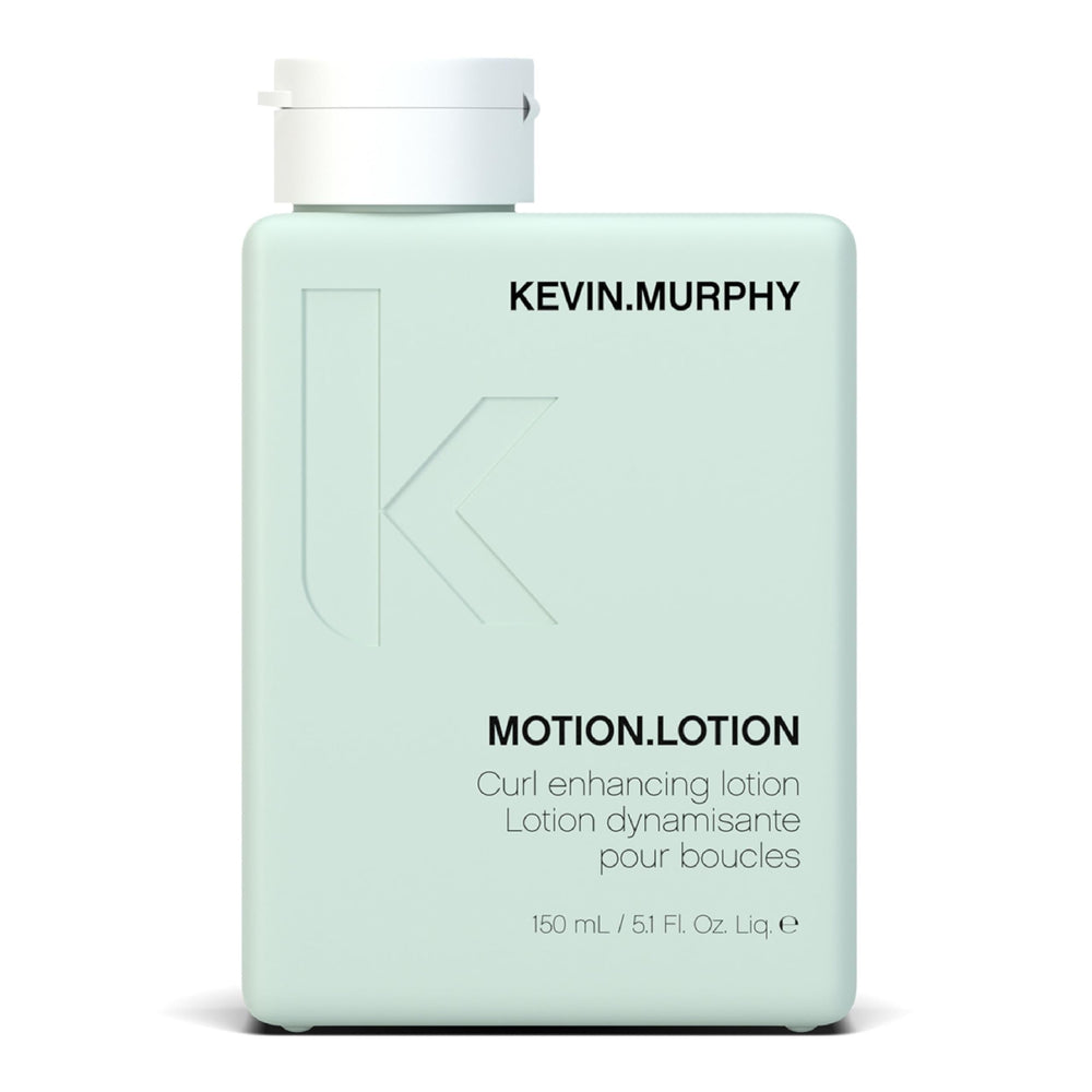 KEVIN.MURPHY MOTION.LOTION bottle closeup highlights weightless curl enhancement for fine hair