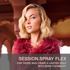 KEVIN.MURPHY SESSION.SPRAY FLEX mist demonstrates lightweight, flexible hold.
