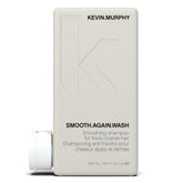 KEVIN.MURPHY SMOOTH.AGAIN WASH bottle closeup showing frizz control and hydration