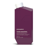 Kevin Murphy Young.Again.Wash bottle-front shows hydrating anti-ageing formula for ageing hair
