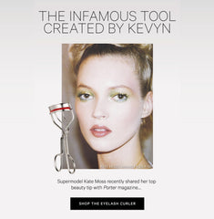 Kevyn Aucoin Eyelash Curler with red cushions for comfortable, controlled curling.