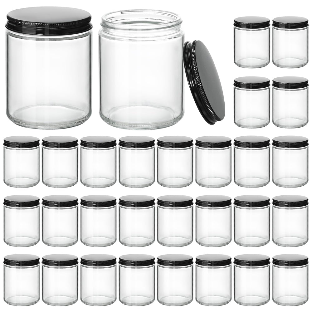 KEYWING 8oz candle jar 30-pack shows clear glass ideal for candle making
