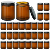 KEYWING 8oz amber glass jar ready for candle making and gifting.