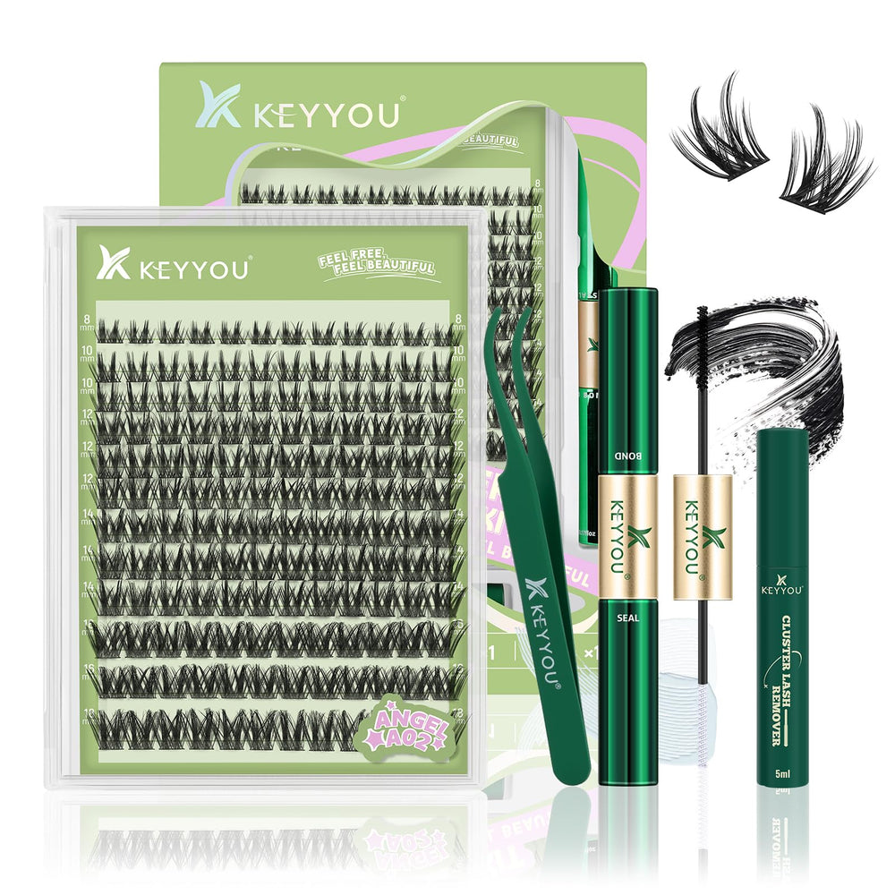 KEYYOU LASH Angel clusters kit packaging for convenient at-home DIY