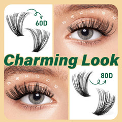 KEYYOU lash clusters 60D-80D enhance natural lash look
