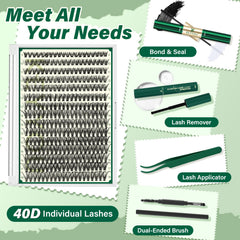 KEYYOU Lash Extension Kit contents arranged for DIY use