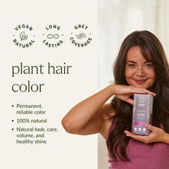 KHADI packaging box reflects traditional Ayurveda branding for earthy hair color.