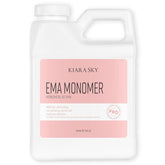 Kiara Sky EMA Monomer bottle close-up showing clear formula for bubble-free acrylic nails