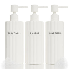 KIBAGA stylish shampoo-dispenser bottle 19oz capacity for organized shower essentials.