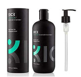 Kick Mens Conditioner bottle with tea tree pump for energized morning routine.
