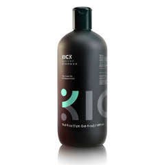 Kick Mens Shampoo bottle with peppermint-tea-tree formula for refreshing scalp care