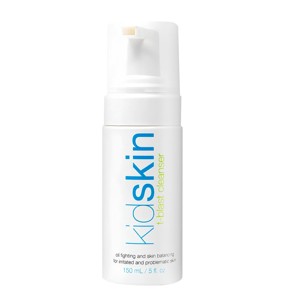 Kidskin T-Blast foaming cleanser bottle for gentle daily teen skincare