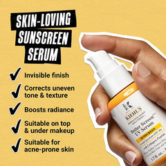 Kiehl's Better Screen UV Serum texture swirl demonstrates invisible finish on skin