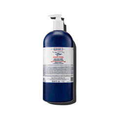 Kiehl's Body Fuel bottle pour shows menthol cooling for an energizing morning wash.