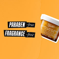 Kiehl's Calendula mask packaging showcases fragrance-free formula suitable for sensitive skin.
