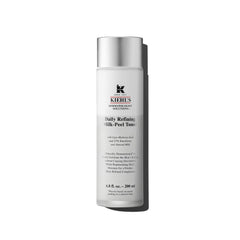 Kiehl's Daily Refining Milk-Peel Toner bottle close-up highlighting gentle exfoliation and hydration.