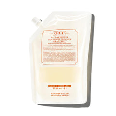 Kiehl's Grapefruit Liquid Body Cleanser bottle pour for a refreshing shower experience