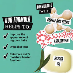 Kiehl's Ingrown Hair Drops label shot highlighting gentle AHA blend