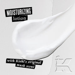 Kiehl's Original Musk lotion pump dispense enables quick, clean application.